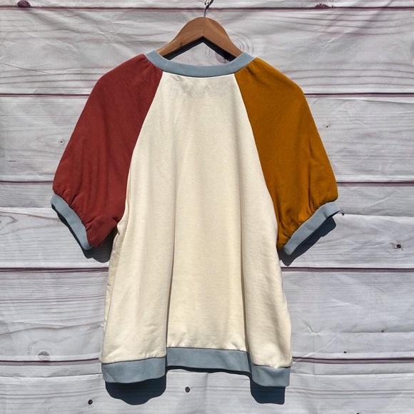 NWT Madewell Puff-Sleeve Sweatshirt Tee - Picture 2 of 11